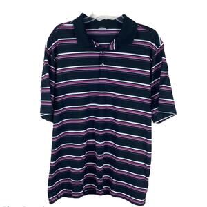 Nike Tiger Woods Collection Men's Size XL Striped Golf Polo EUC Short Sleeve
